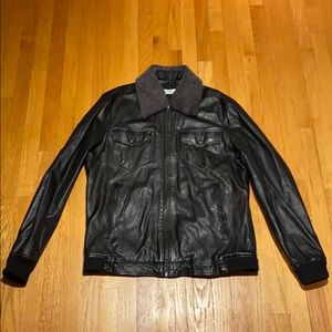 Black leather jacket